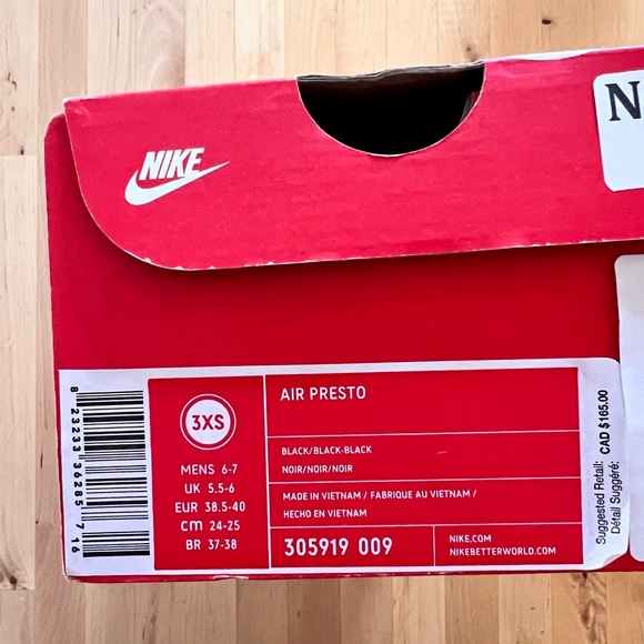 Nike Air Presto ‘Triple Black’ — UNISEX - Size 3XS - Picture 5 of 5